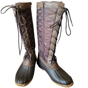 JBU Weather Ready All Weather Brown Boots Size 8.5 Waterproof Knee High